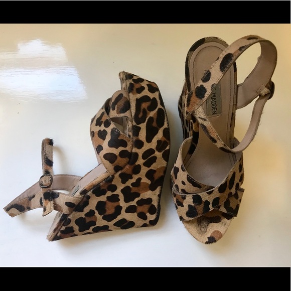 Steve Madden Leopard Print Pony Hair Platforms - Picture 5 of 6